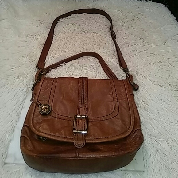 The Sak Handbags - The Sak Brown Leather Crossbody Shoulder Bag Purse